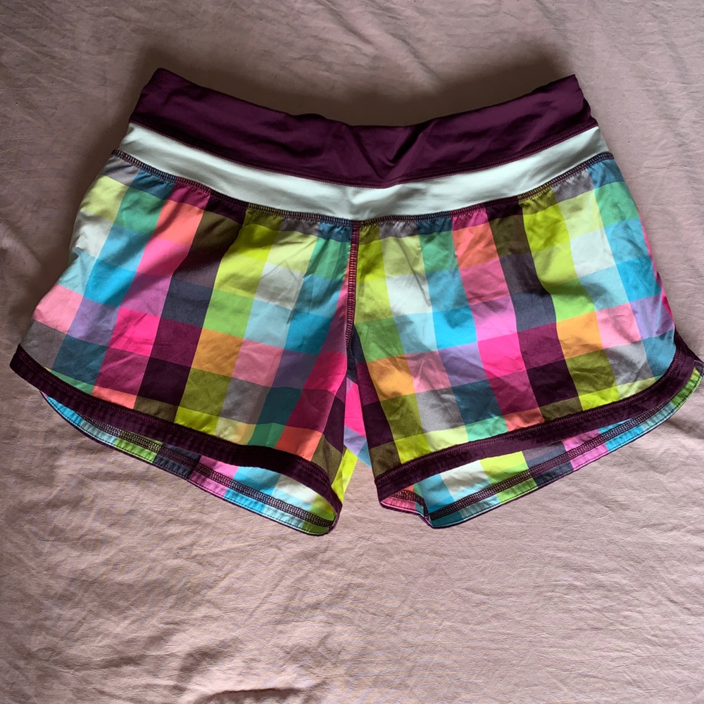 Plaid lululemon shorts